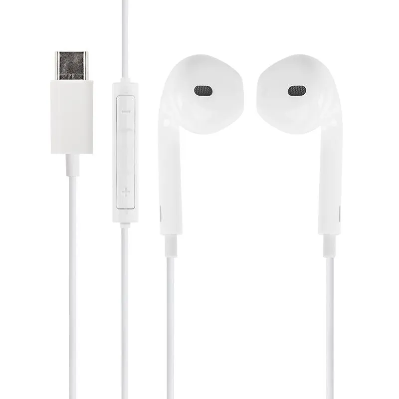 Наушники с микрофоном и с  разъемом USB 3.1 Type-C (male) белые