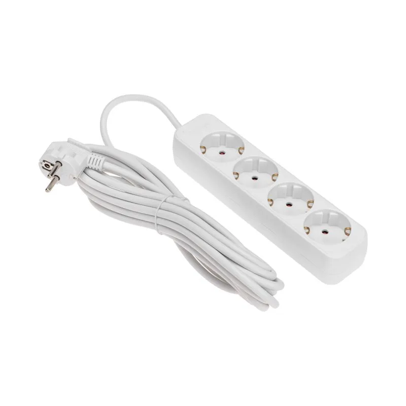 Удлинитель STANDARD 4 гнезда, 5м, 3х1,0мм², с/з, белый REXANT - Фото 2