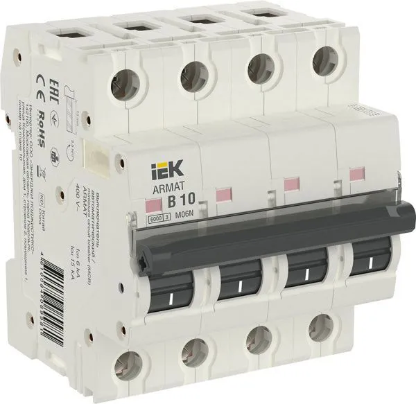 ARMAT Автоматический выключатель M06N 4P B 10А IEK AR-M06N-4-B010