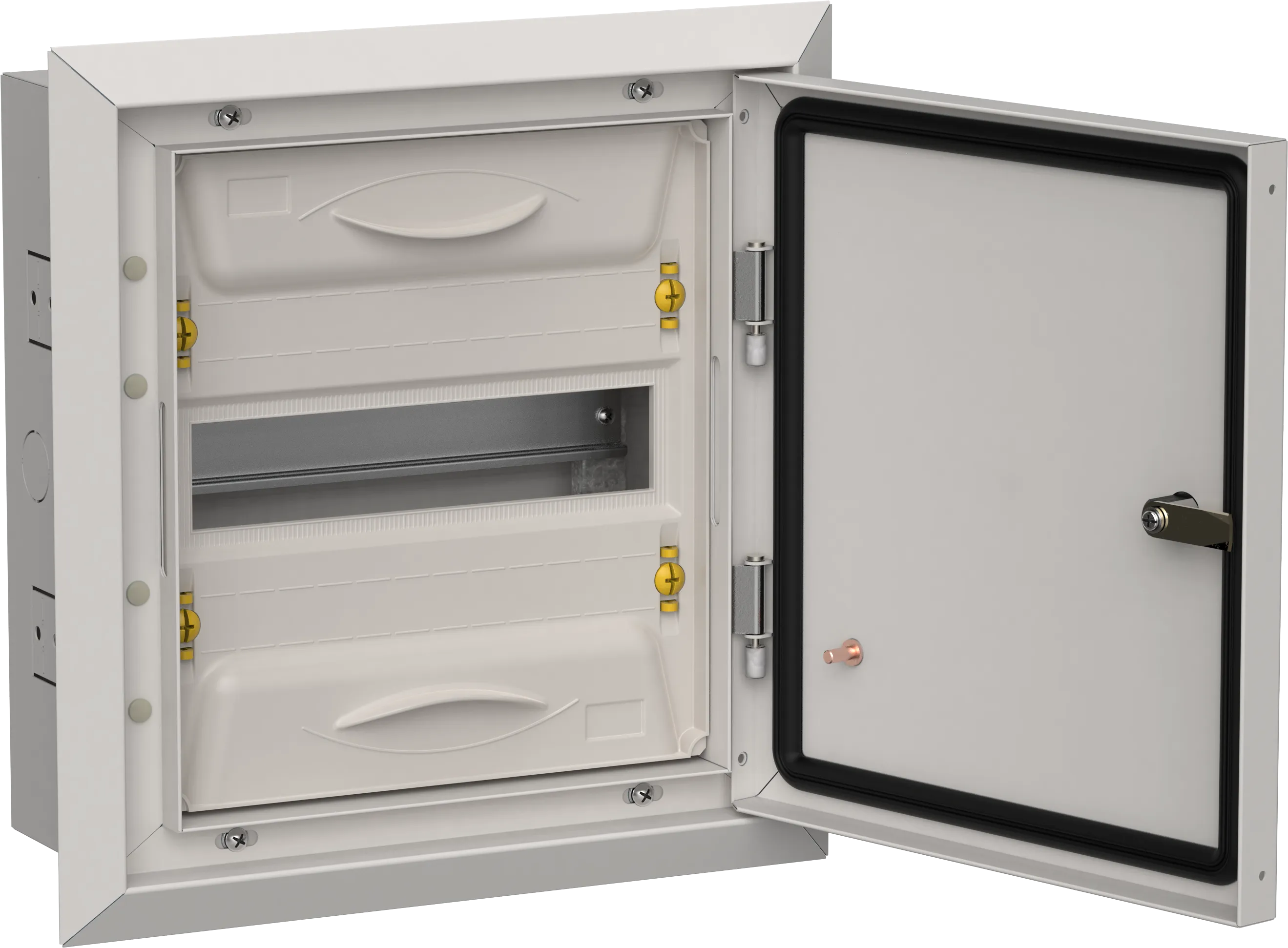 TITAN 5 Корпус металлический ЩРв-12 (1х12) 380х365х130мм IP31 серый (одна дверь) IEK TI5-50-V-012-31-7035