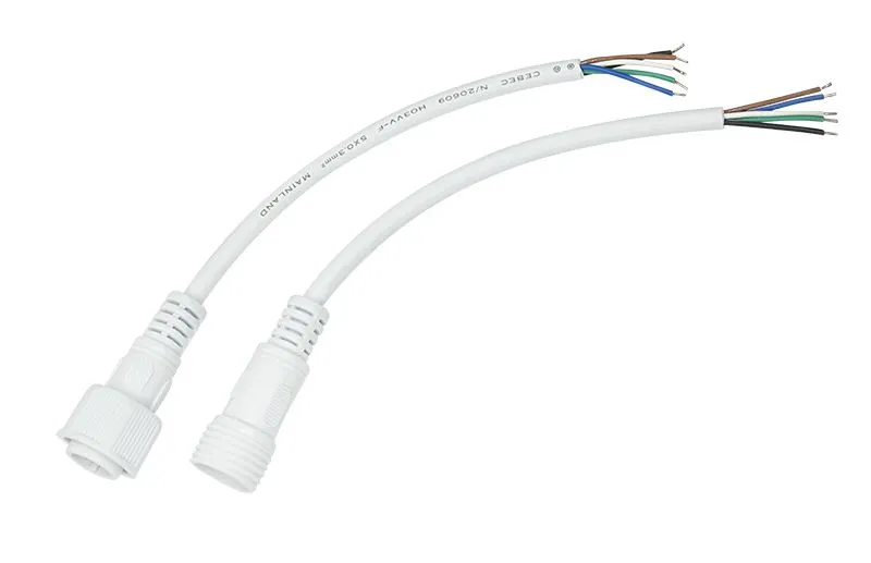 Соединительный кабель (5pin) герметичный (IP67) 5х0.5мм²  белый  REXANT