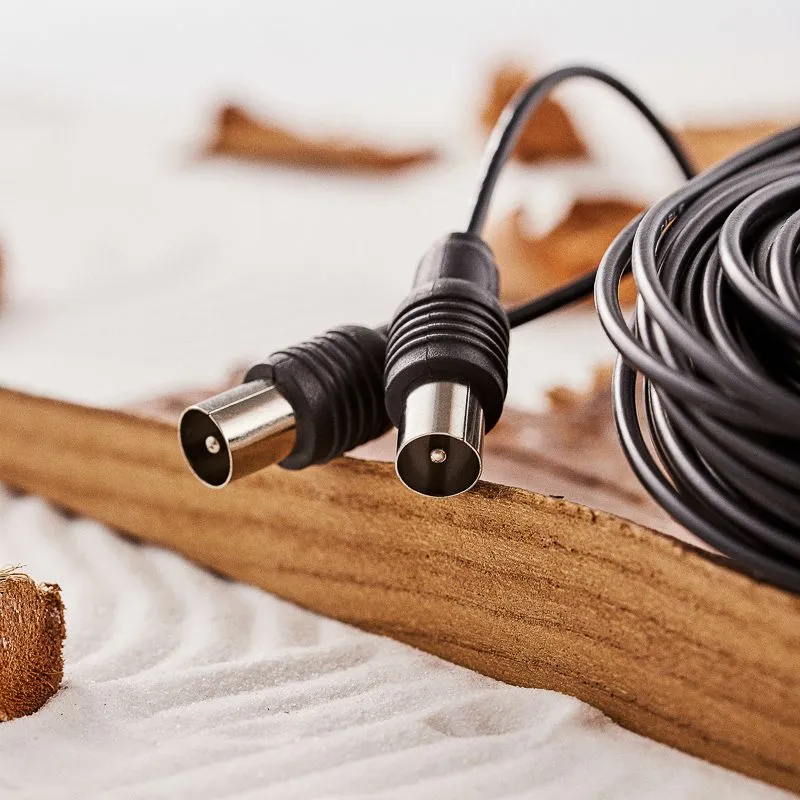 ВЧ-кабель, ТВ-гнездо - ТВ-штекер, 15м, черный REXANT - Фото 4