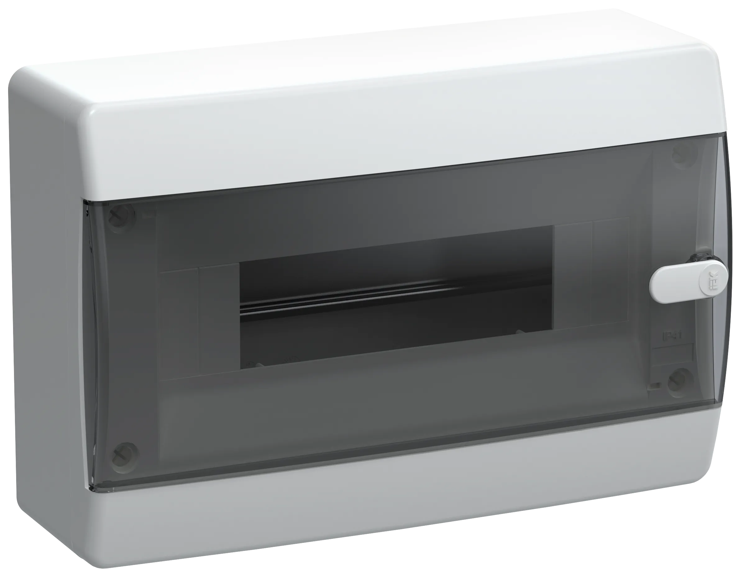 UNION Compact Корпус пластиковый БЕЛЫЙ ЩРН-П-12, IP41 черная прозрачная дверь IEK